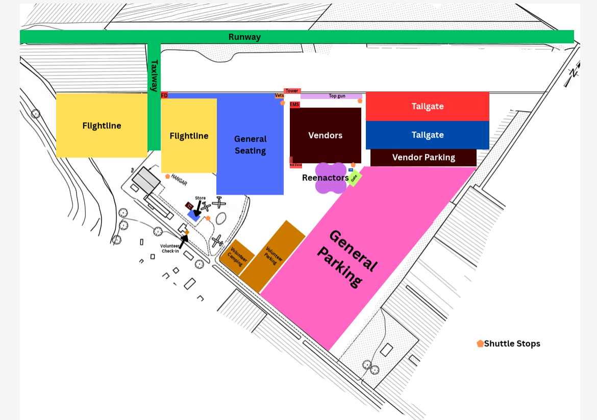 National Warplane Museum 2025 Airshow Map
