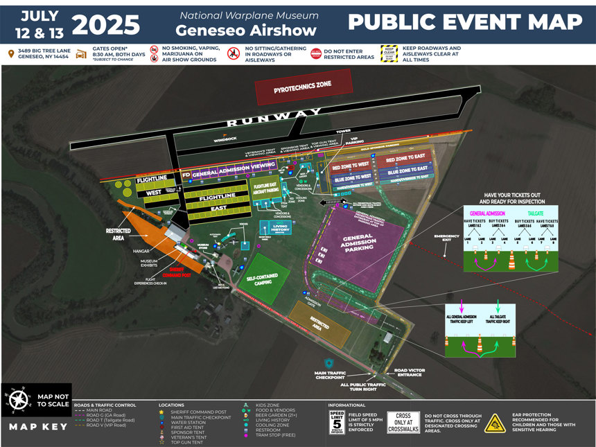 National Warplane Museum 2025 Airshow Map