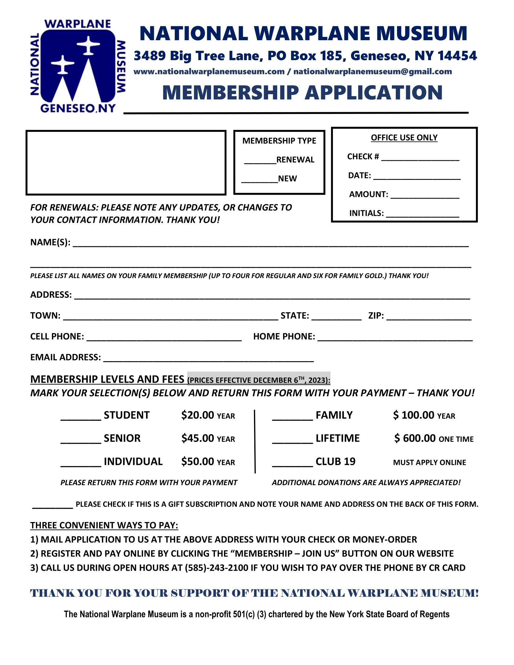 Membership Application 2024